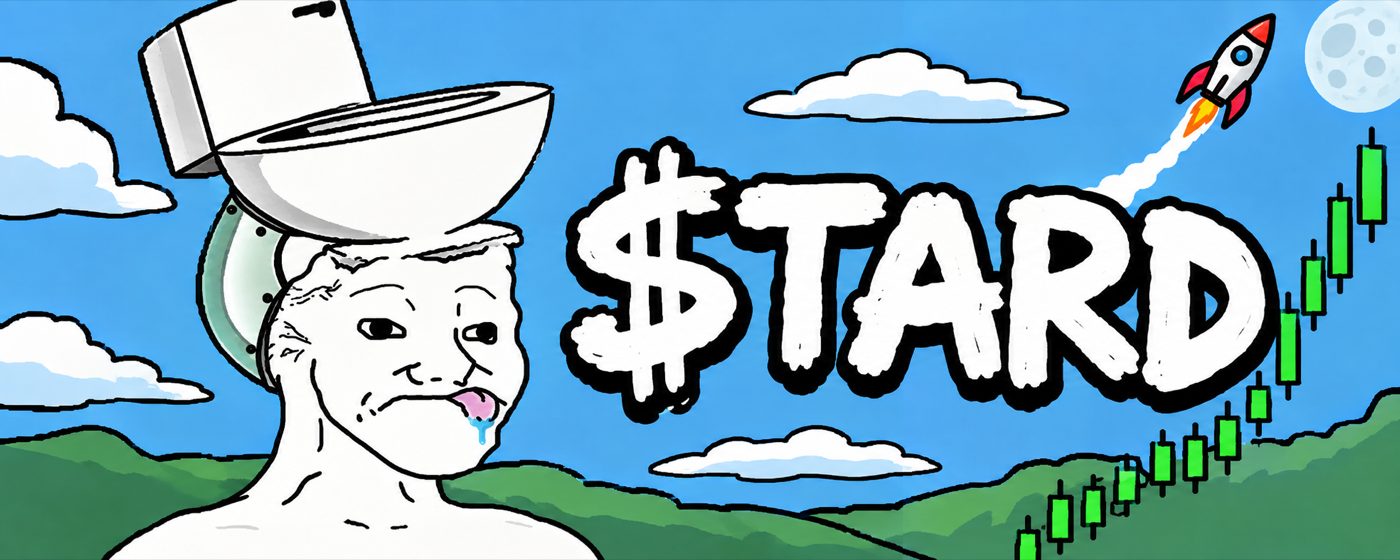$TARD banner: a tard with a toilet on his head and a rocket going to the moon
